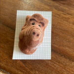 Vintage Flocked/Felt Alf Head Lapel Pin by Russ (1988)